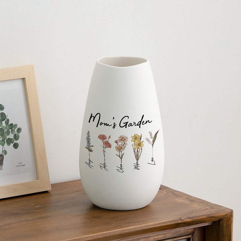 Birth Month Flower Personalized Vase