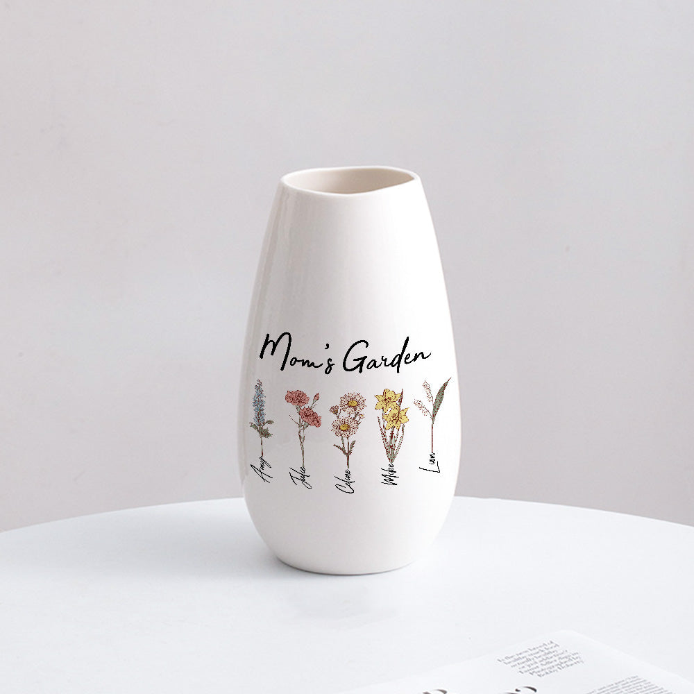 Birth Month Flower Personalized Vase