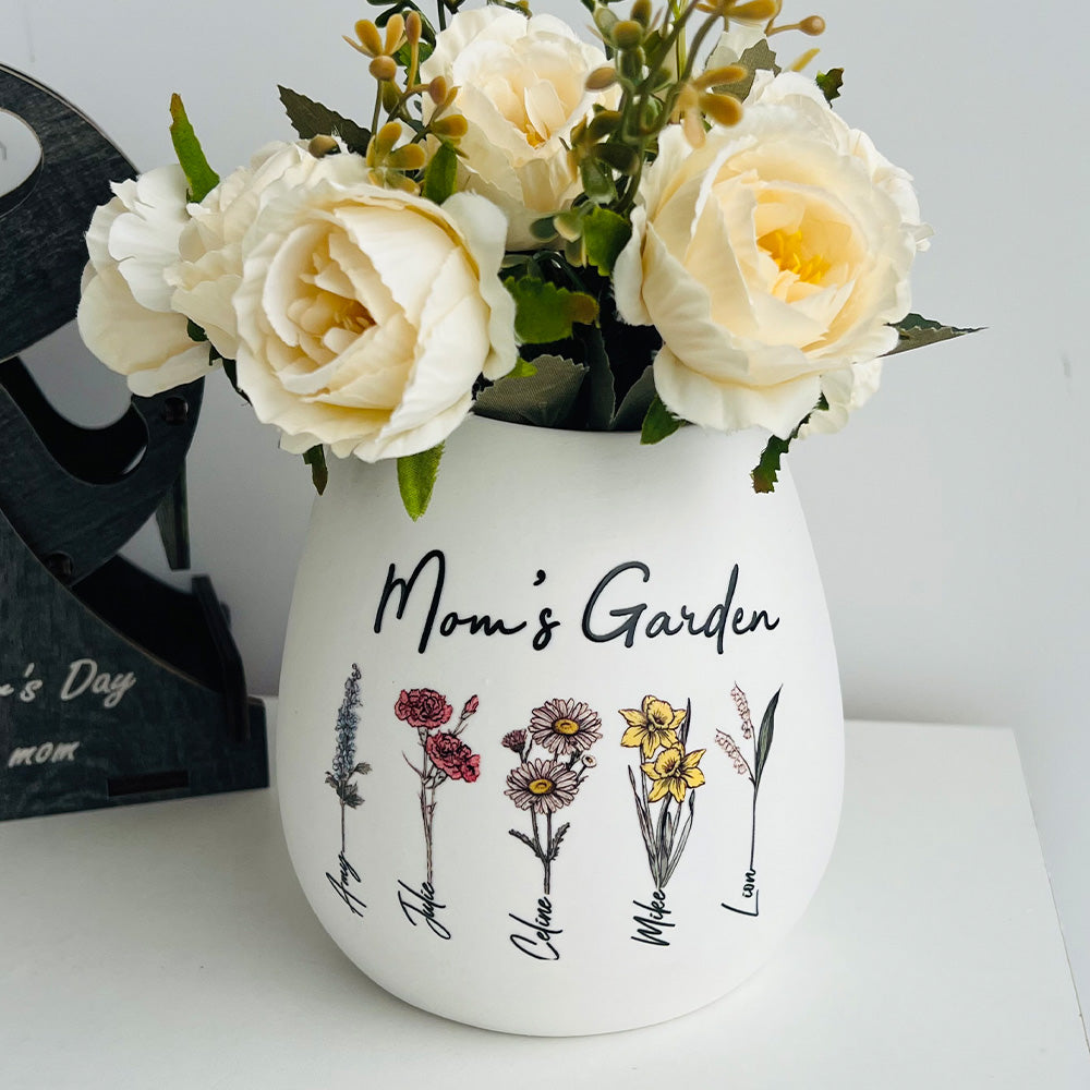 Birth Month Flower Personalized Vase