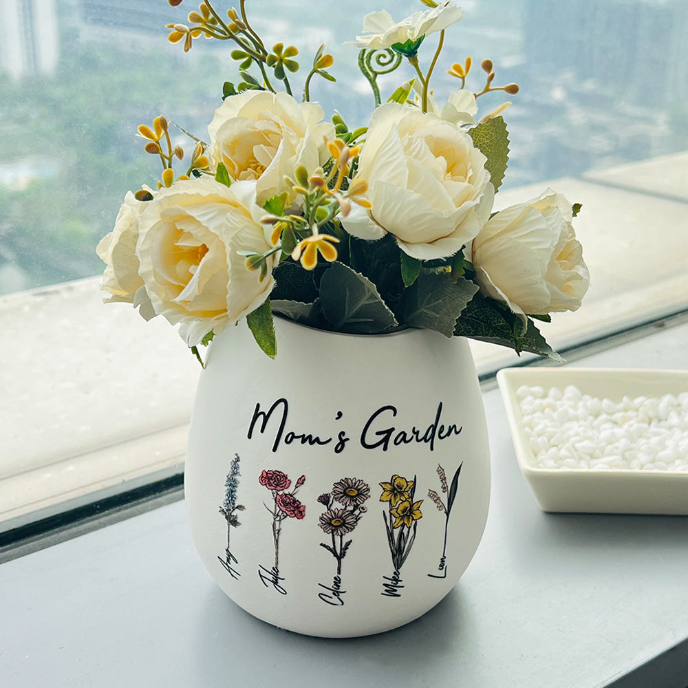 Birth Month Flower Personalized Vase