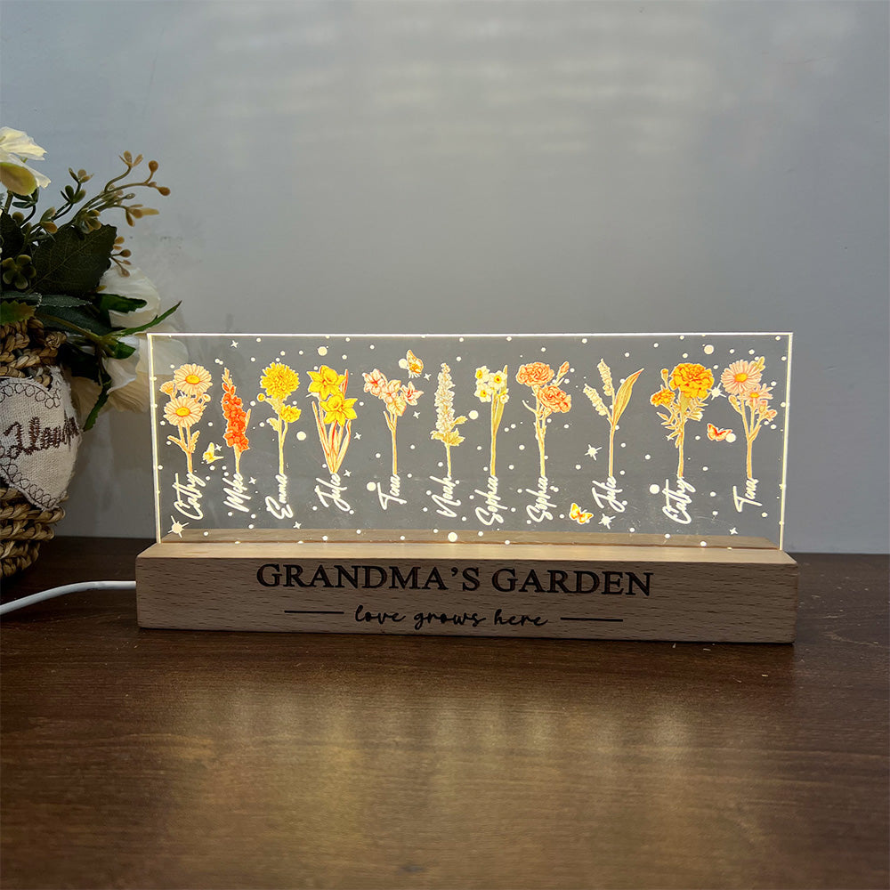 50%OFF Birth Month Flower Personalized LED Night Light