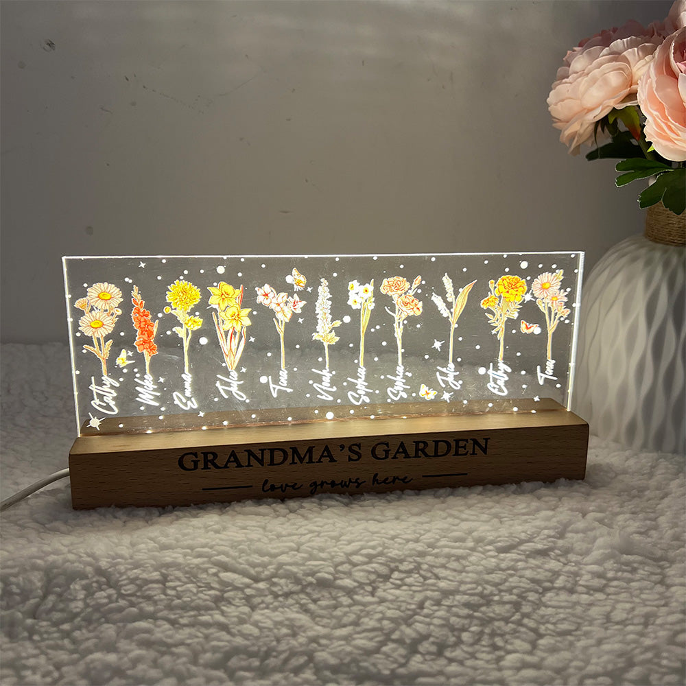 50%OFF Birth Month Flower Personalized LED Night Light