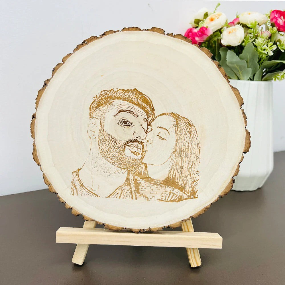 Giftofloves™ 50%OFF⭐️ Custom Photo Wood Slice With Engraved Text For Gift