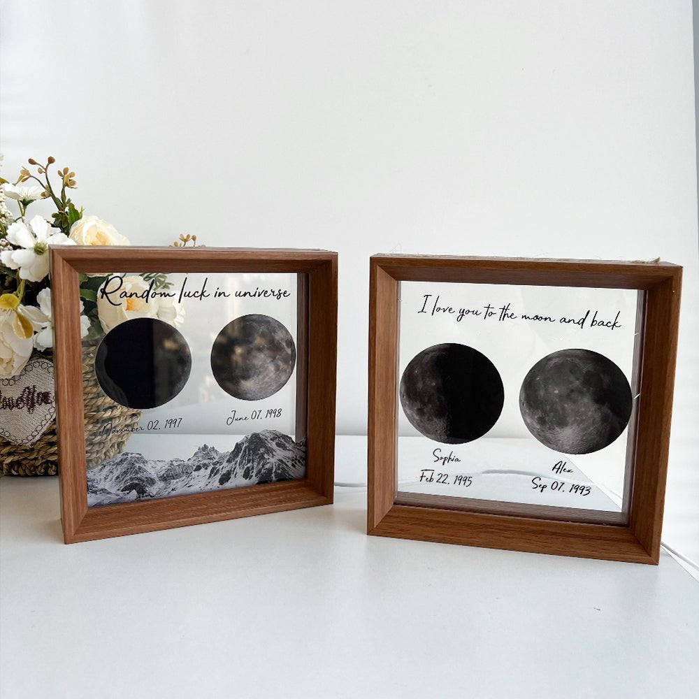 50%OFF 🌔Random luck in universe Custom Moon Phases Print LED Light Frame