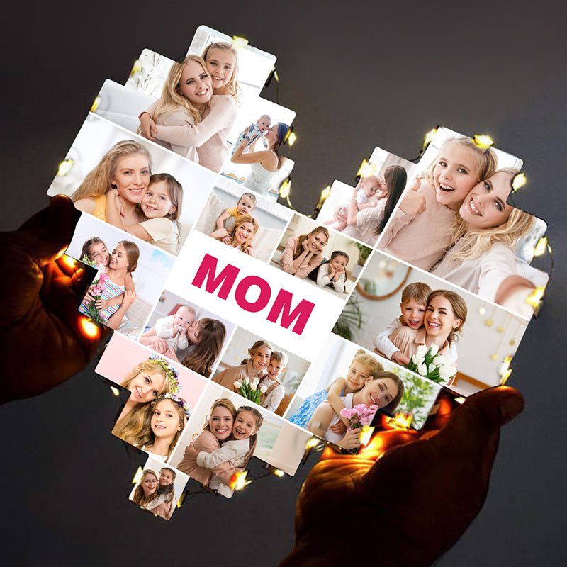 50%OFF⭐️Custom Heart Shape Photo Collage Lamp For Mom