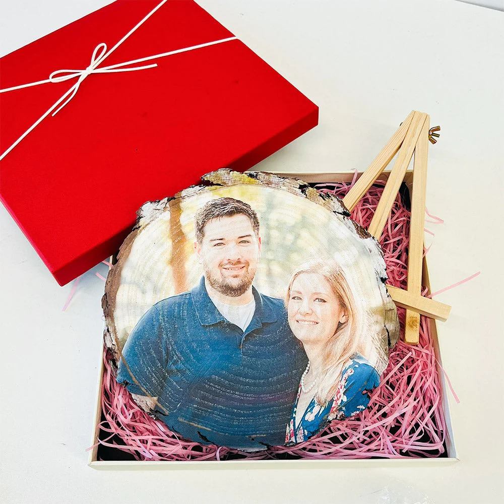 Giftofloves™ 50%OFF⭐️ Custom Photo Wood Slice With Engraved Text For Gift