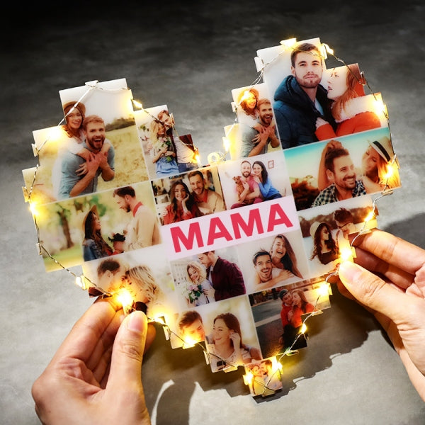 50%OFF⭐️Custom Heart Shape Photo Collage Lamp For Mom