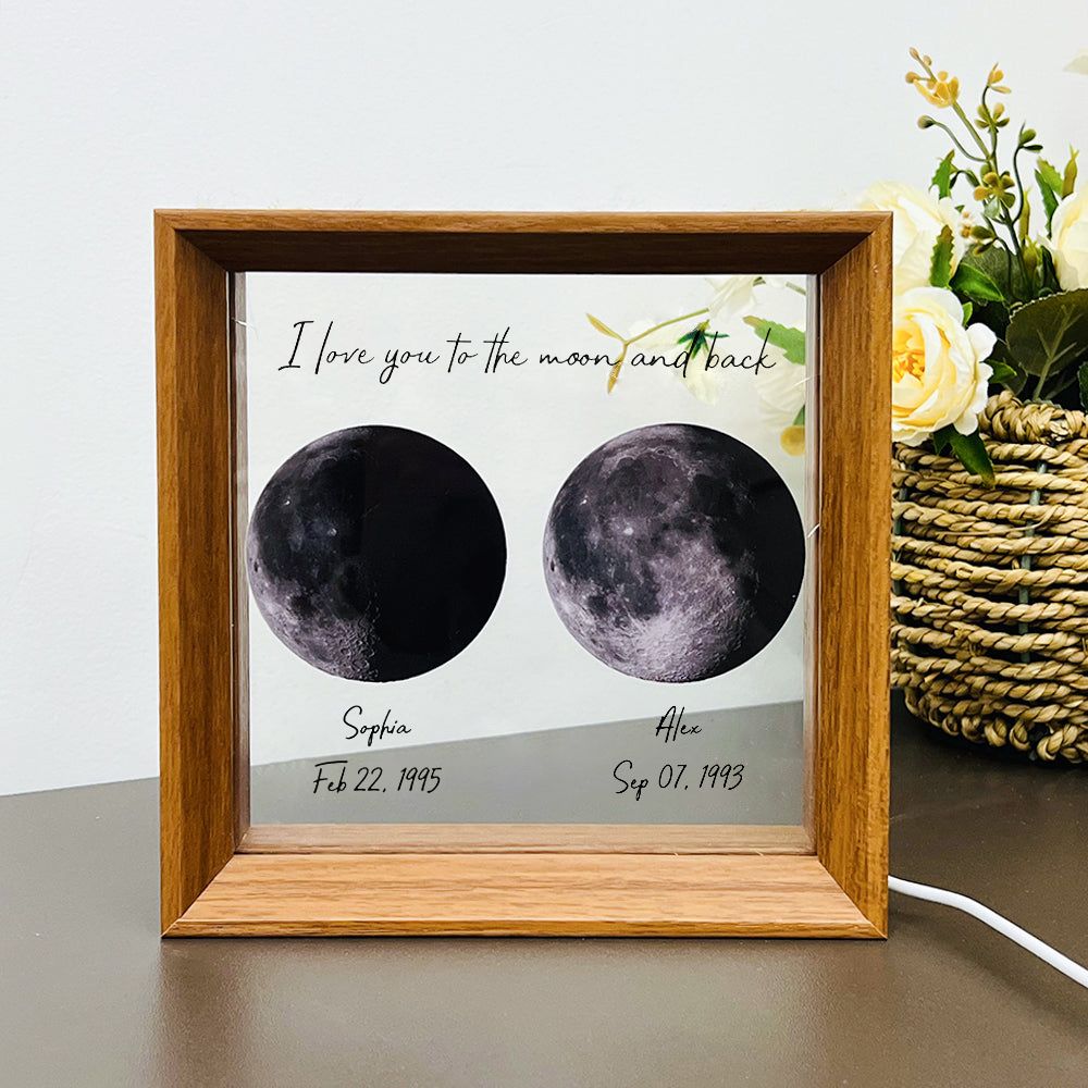 50%OFF 🌔Random luck in universe Custom Moon Phases Print LED Light Frame