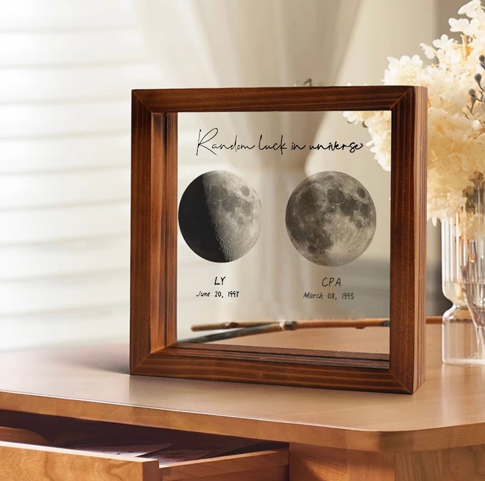 50%OFF 🌔Random luck in universe Custom Moon Phases Print LED Light Frame