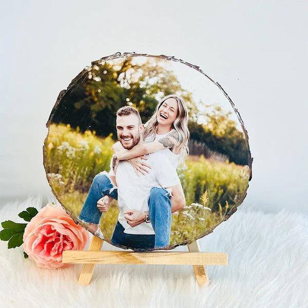 Giftofloves™ 50%OFF⭐️ Custom Photo Wood Slice With Engraved Text For Gift