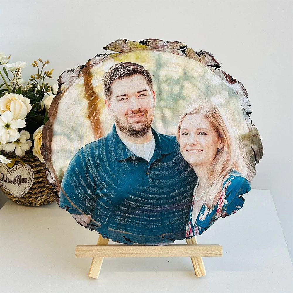 Giftofloves™ 50%OFF⭐️ Custom Photo Wood Slice With Engraved Text For Gift