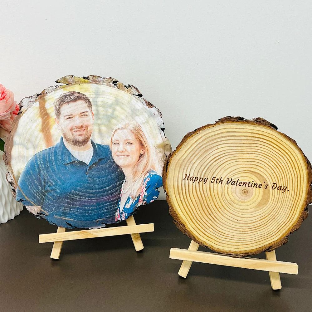 Giftofloves™ 50%OFF⭐️ Custom Photo Wood Slice With Engraved Text For Gift