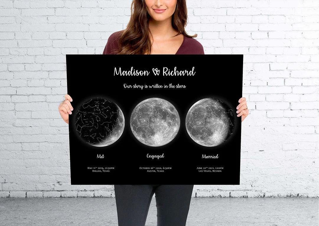 🎁Mother's Day Gift🌔Custom Moon Night Sky Print Family Gift