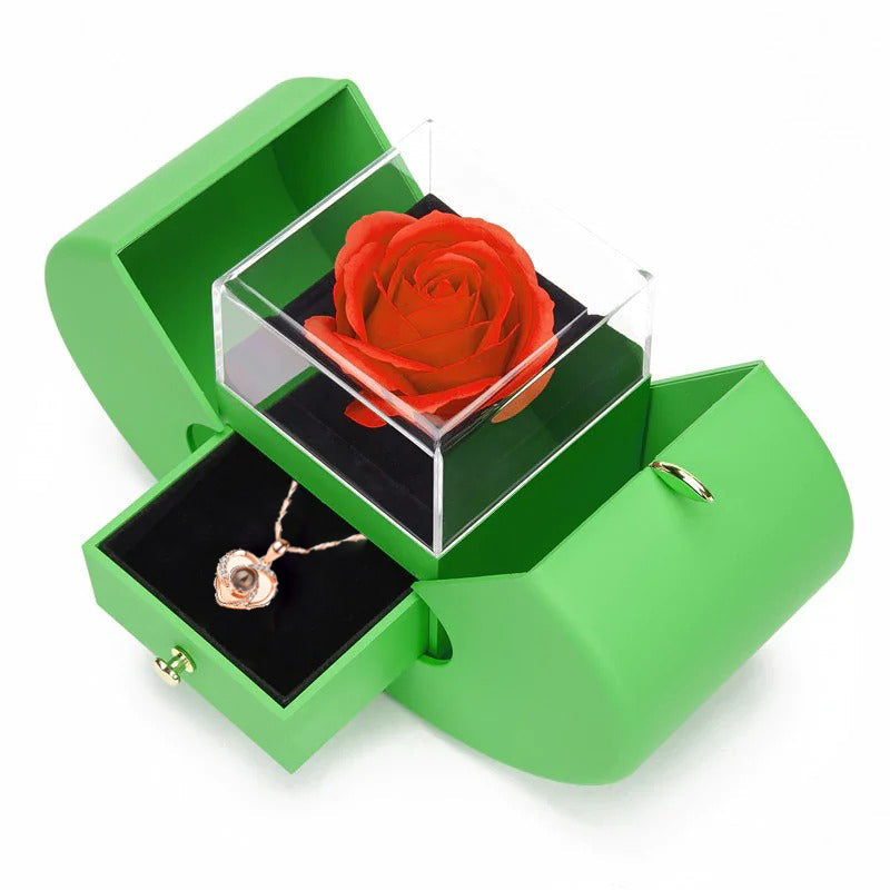 Giftofloves™ Apple Rose Necklace Box - Special Gift