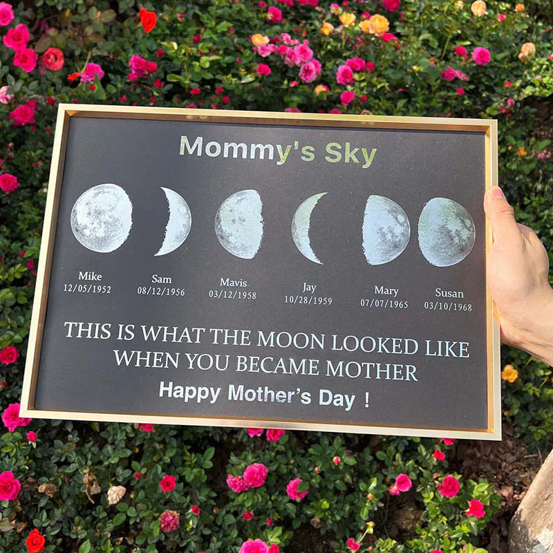 Giftofloves™ Mother's Universe: Personalized Moon Phase Art Ornaments