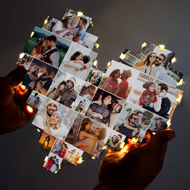 50%OFF⭐️Custom Heart Shape Photo Collage Lamp For Mom