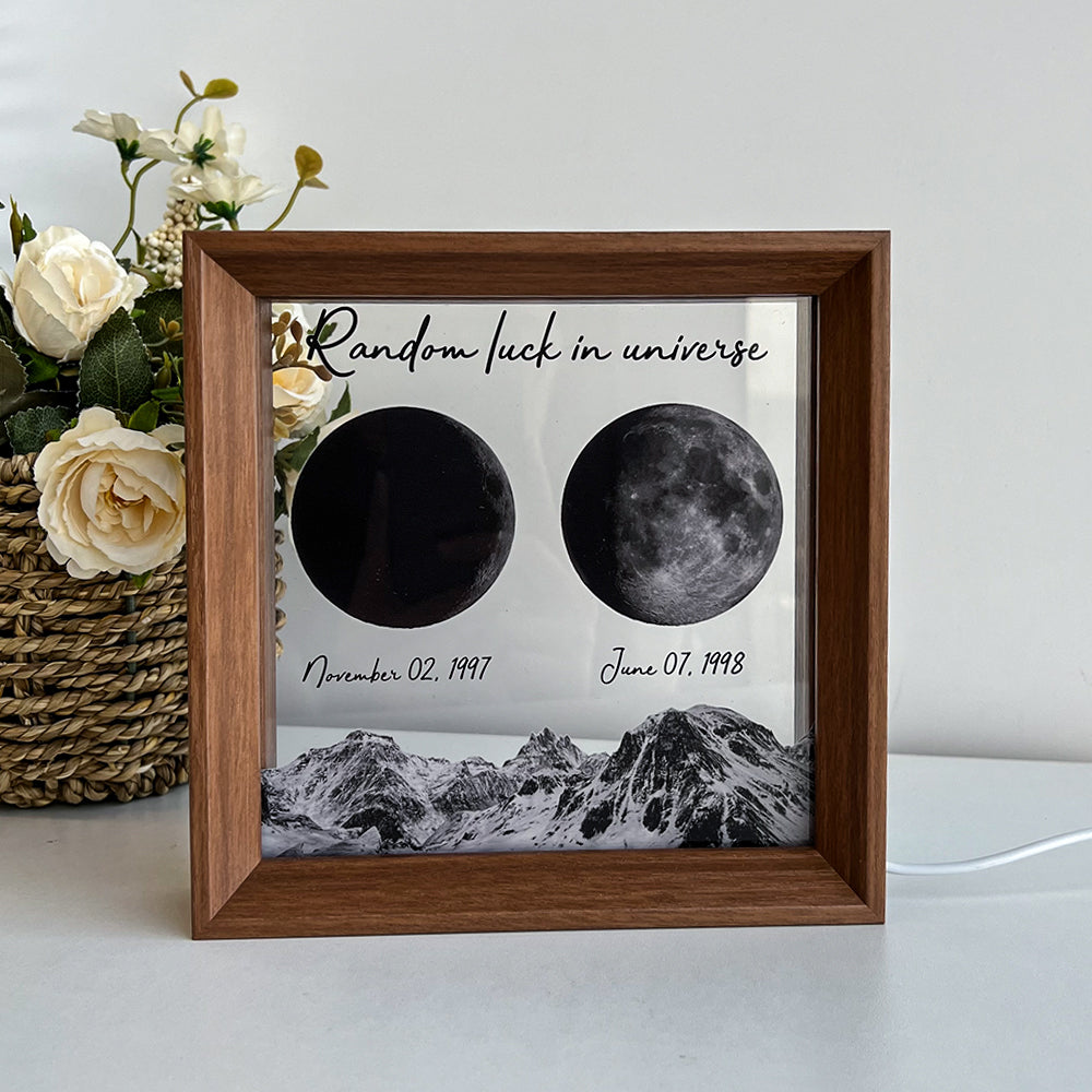 50%OFF 🌔Random luck in universe Custom Moon Phases Print LED Light Frame