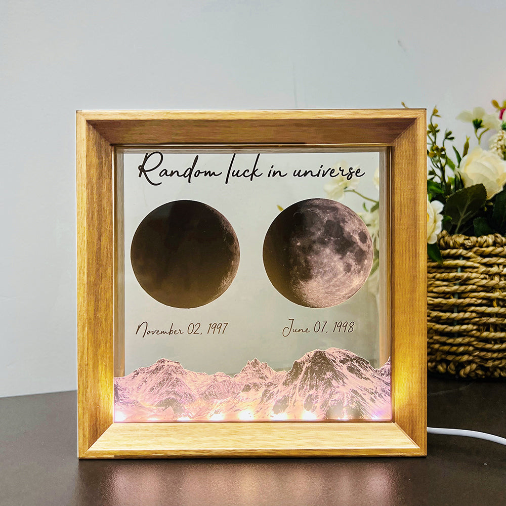 50%OFF 🌔Random luck in universe Custom Moon Phases Print LED Light Frame