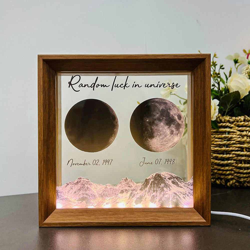 50%OFF 🌔Random luck in universe Custom Moon Phases Print LED Light Frame