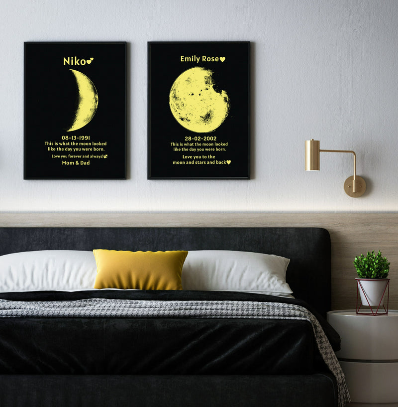 Custom Art Frame/ REAL MOON PHASE - For Mother's Day Gift