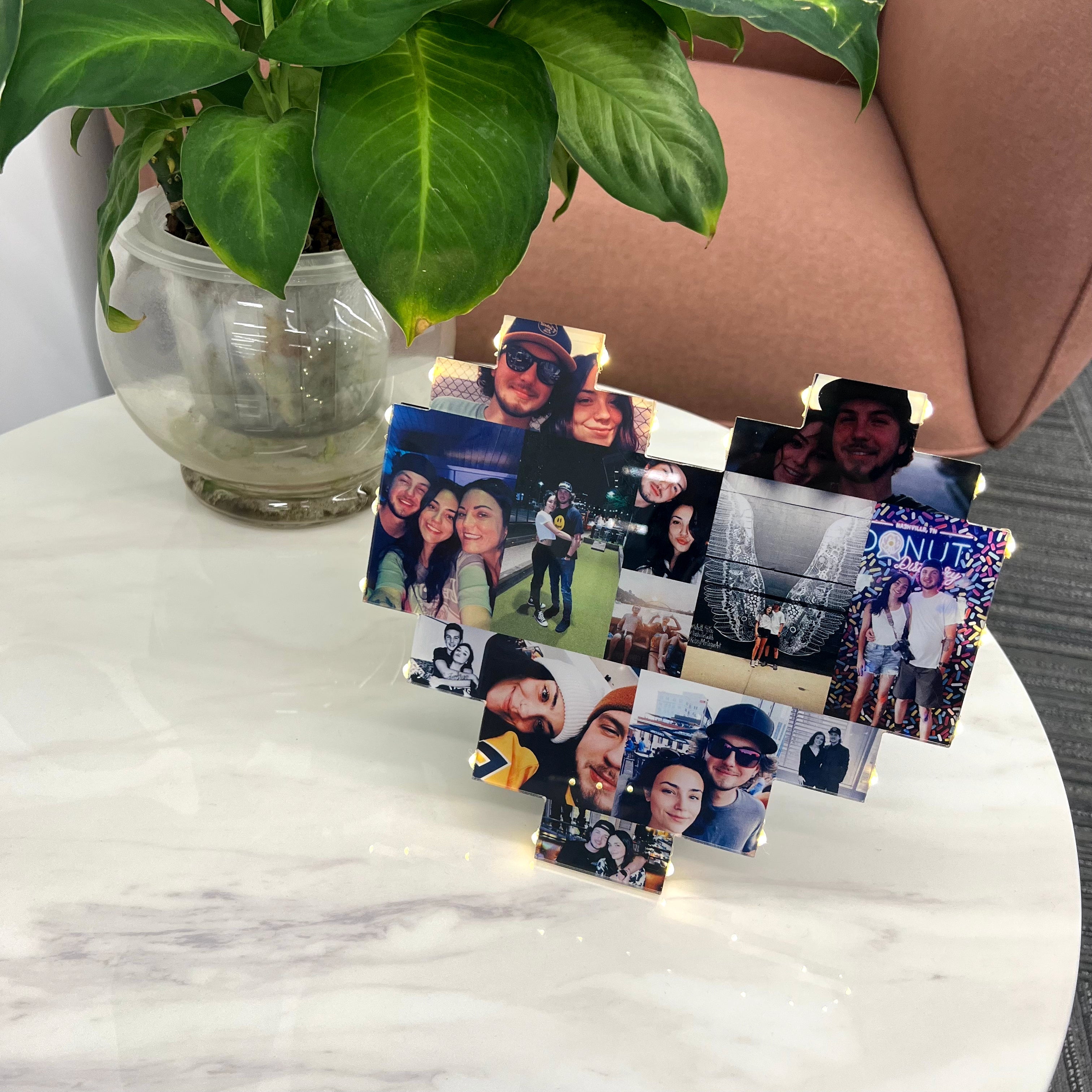 50%OFF⭐️Custom Heart Shape Photo Collage Lamp with Your Photos