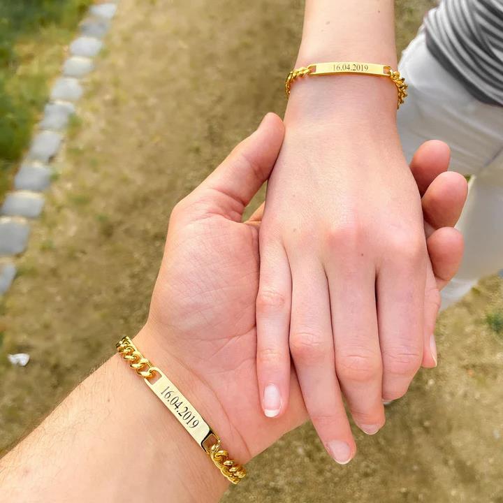 Giftofloves™ Engraved Love Couple Bracelets