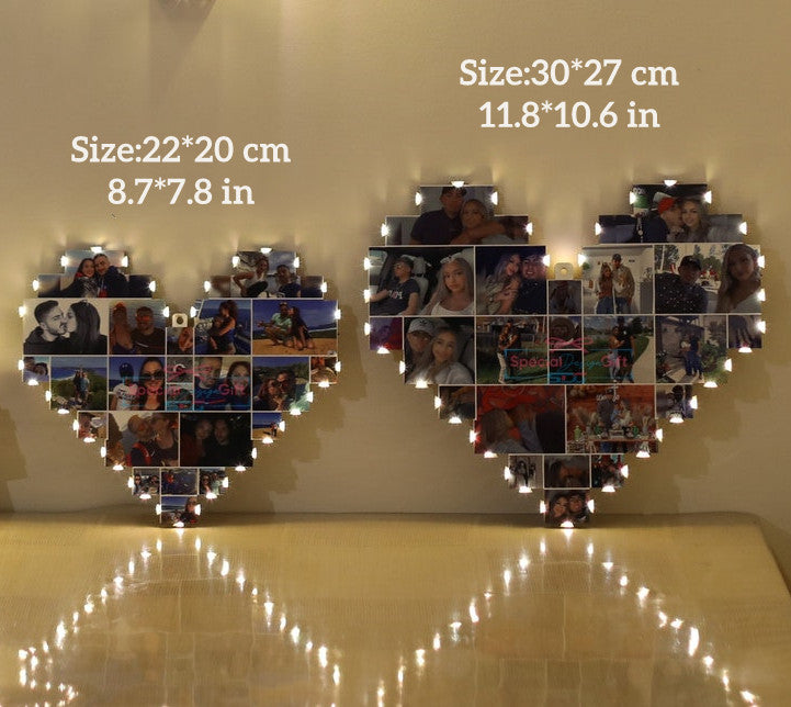 50%OFF⭐️Custom Heart Shape Photo Collage Lamp with Your Photos