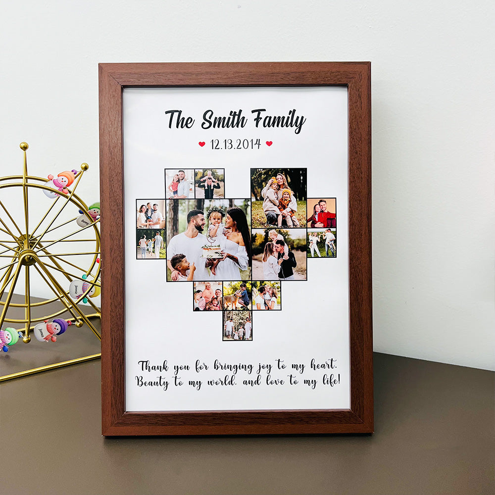 Giftofloves™ Custom Heart Photo Frame,  Heart Love Collage Anniversary Gift