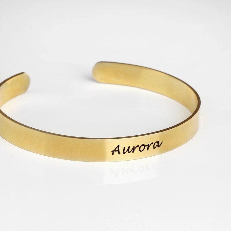 Personalized Engraved Ring Bracelet Adjustable