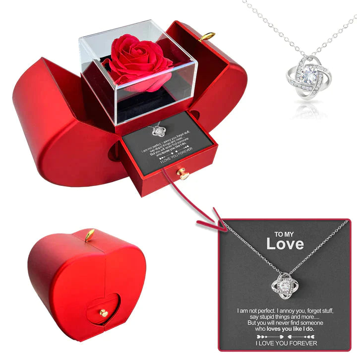 Giftofloves™  White Gold Necklace - Realistic Rose - To My Love