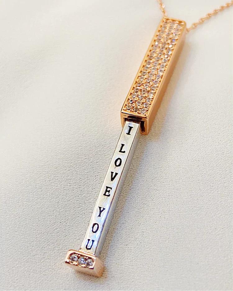 Giftofloves™ Personalized Message Bar Necklace